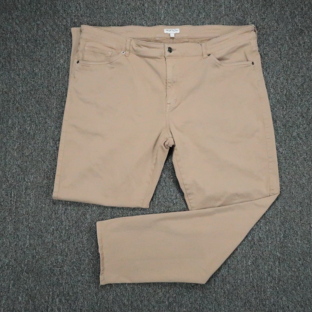 Peter Millar Pants Men 42x32 Khaki Tan Signature Sateen 5 Pocket Stretch Trouser
